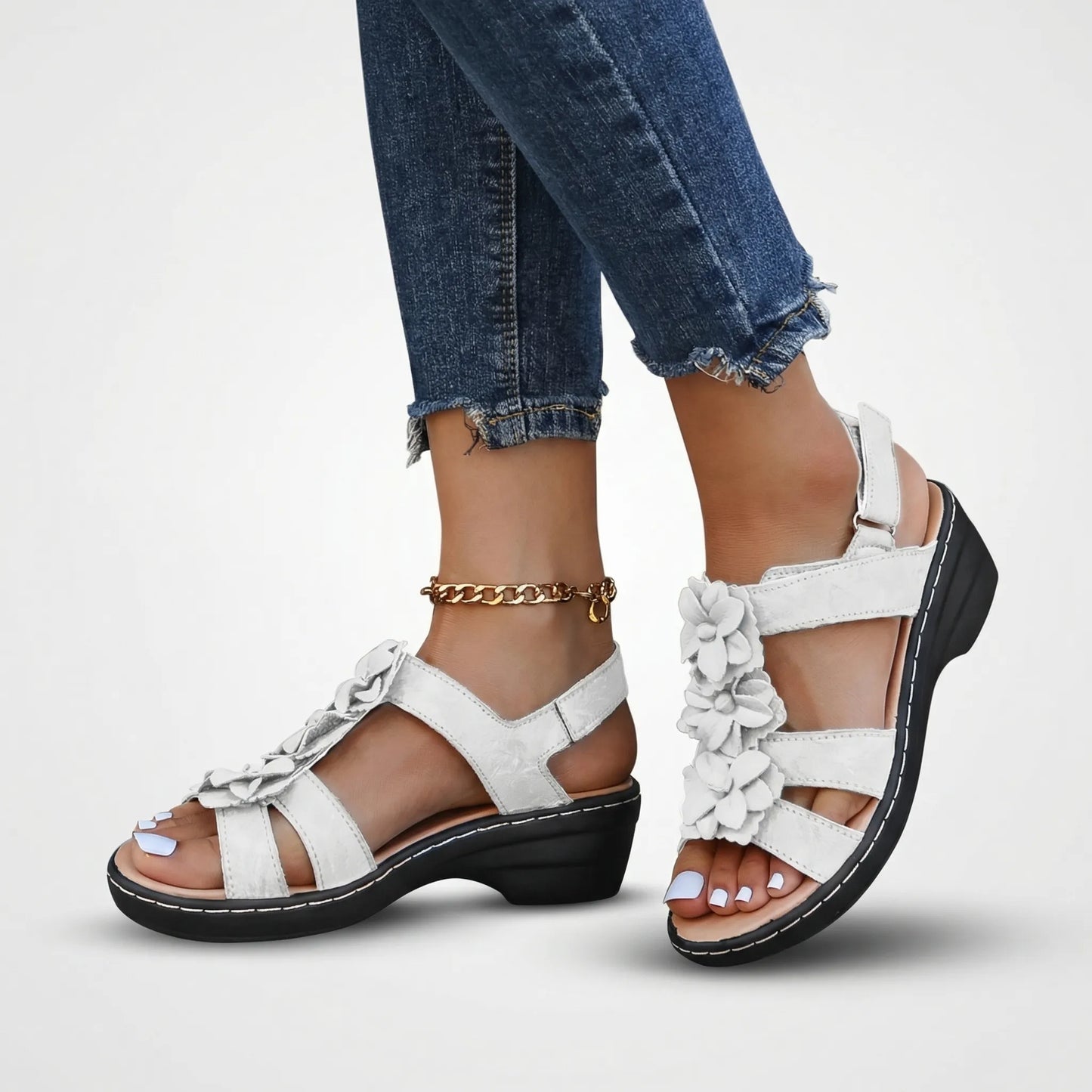 Bohemian Floral Platform Sandal - Evelyn