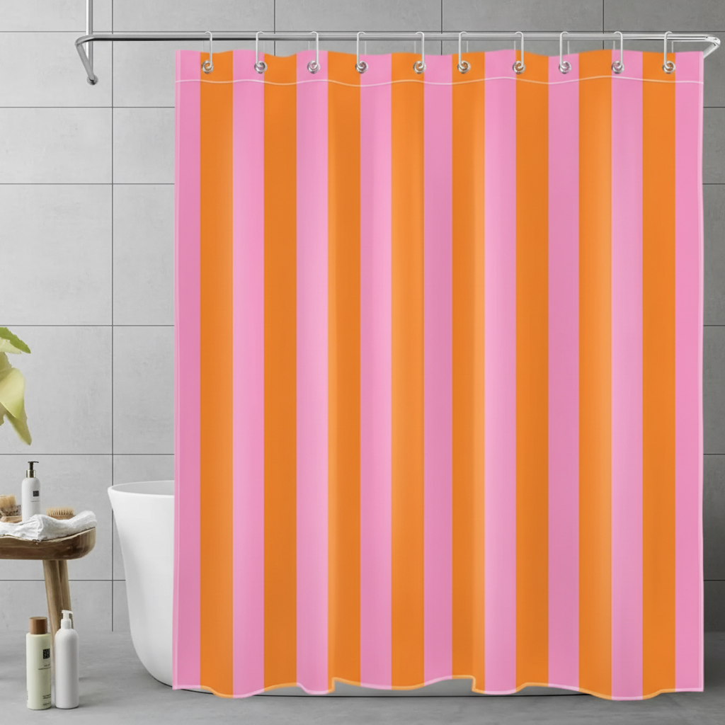 Boho Gestreifter Stoffduschvorhang - Stripelight