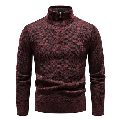 Strickpullover für Herren mit halbem Reißverschluss – Cedric