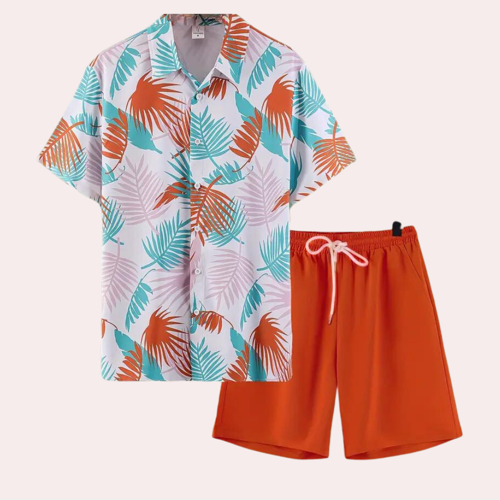 Herren zweiteilige Hawaiianische Sommeranzug – Kairos