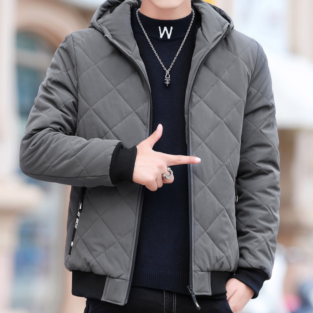 Gepolsterte Herrenjacke mit Kapuze – Dario