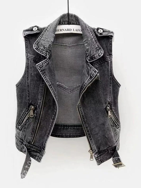 Casual Denim Gilet With Pockets - Della