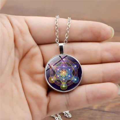 Chakra Anhänger mit Metatrons Würfel - Solantra