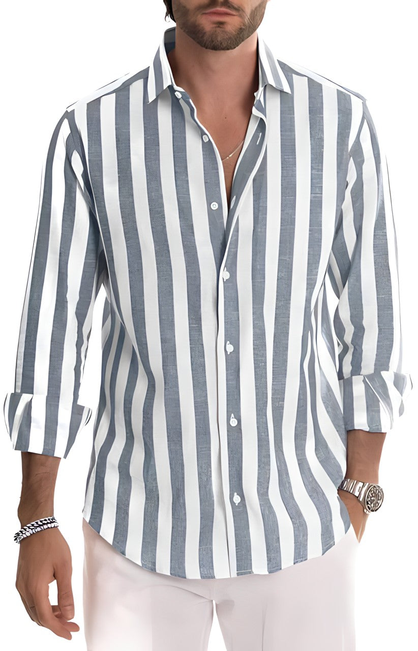 Classic Shirt With A Modern Stripe Pattern - Ramiro