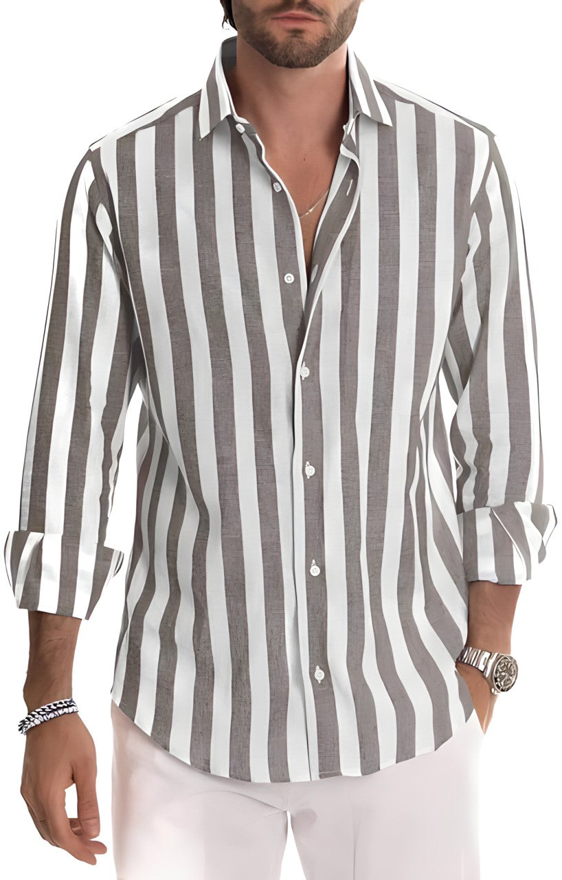 Classic Shirt With A Modern Stripe Pattern - Ramiro