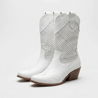 Classic Zip-Up Mid-Calf Fashion Boots - Patricia