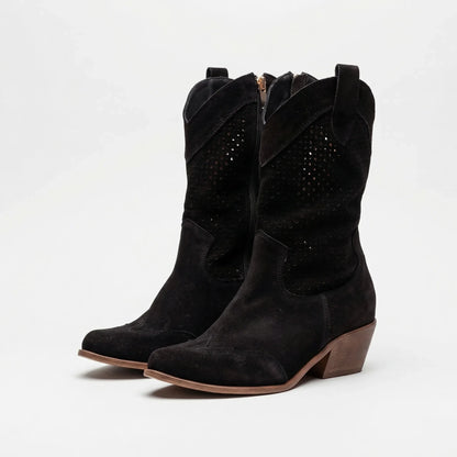 Classic Zip-Up Mid-Calf Fashion Boots - Patricia