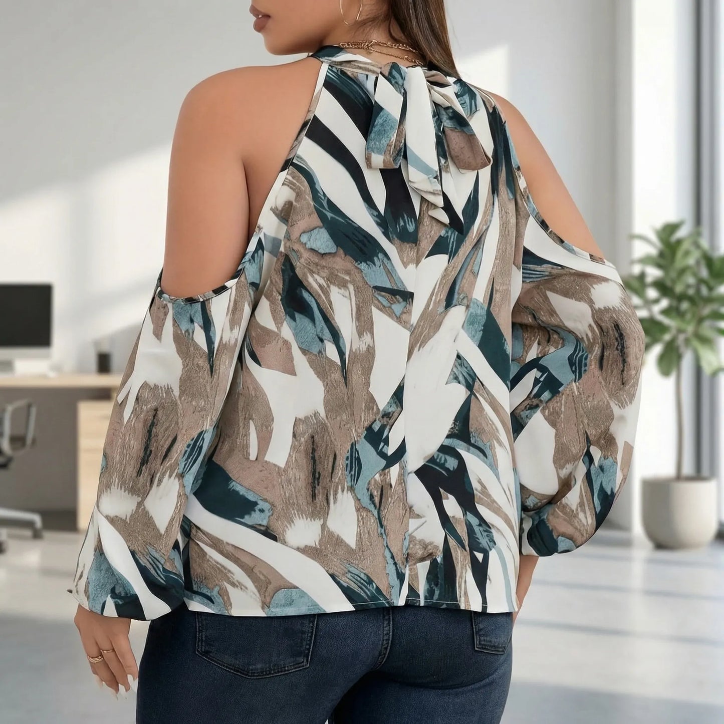 Cold-Shoulder-Damenbluse In Großen Größen - Marcella