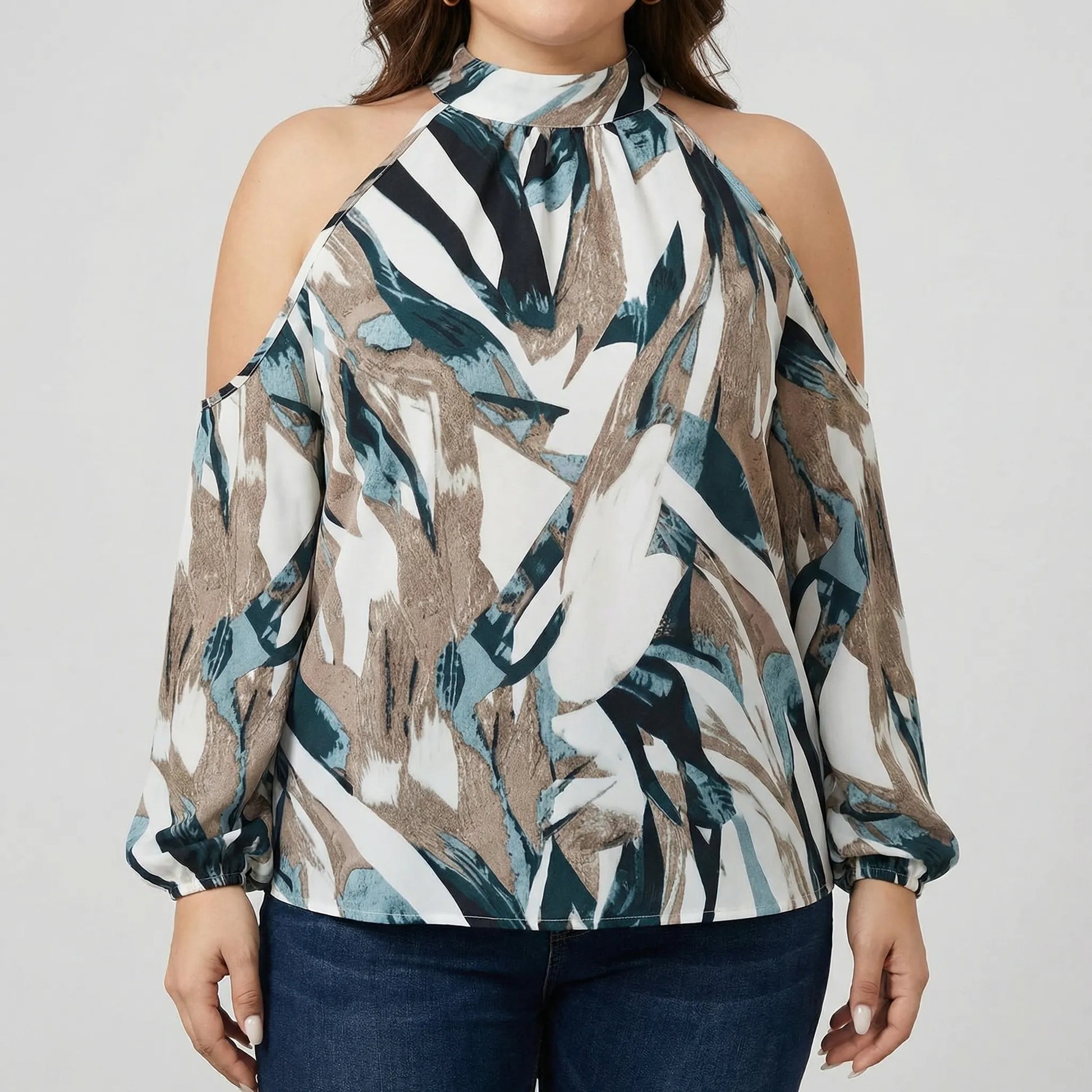 Cold-Shoulder-Damenbluse In Großen Größen - Marcella