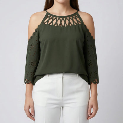 Cold-Shoulder Damenbluse In Großen Größen - Kristin