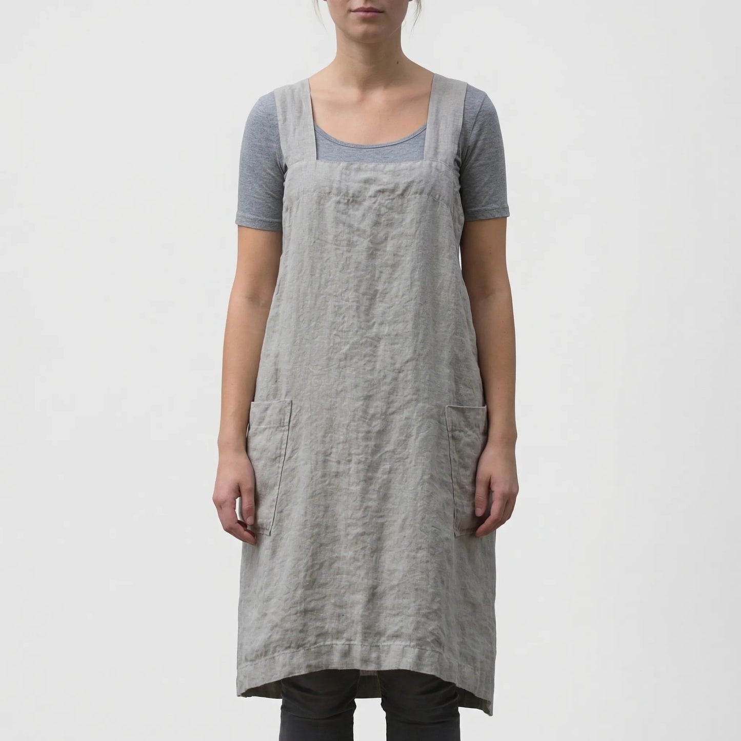 Crossback Pinafore Apron For Women - Heather