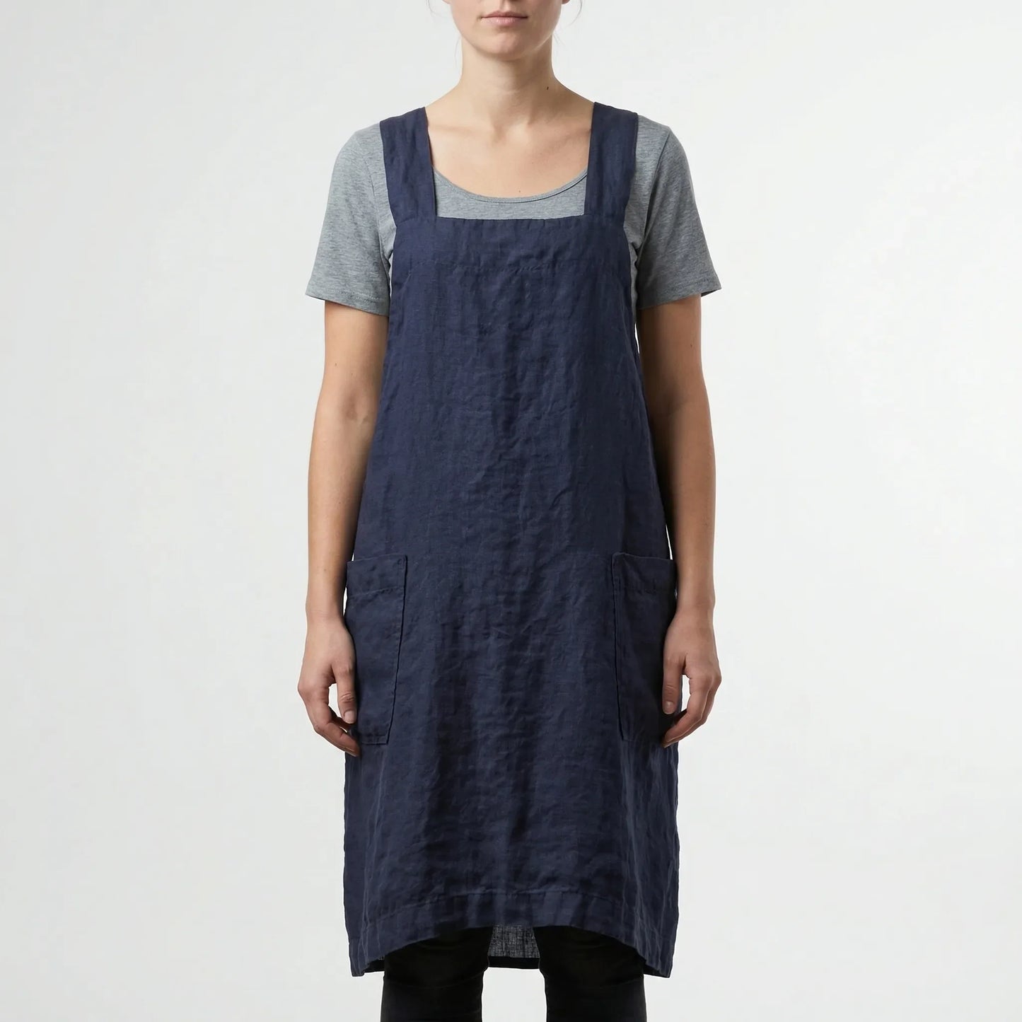 Crossback Pinafore Apron For Women - Heather