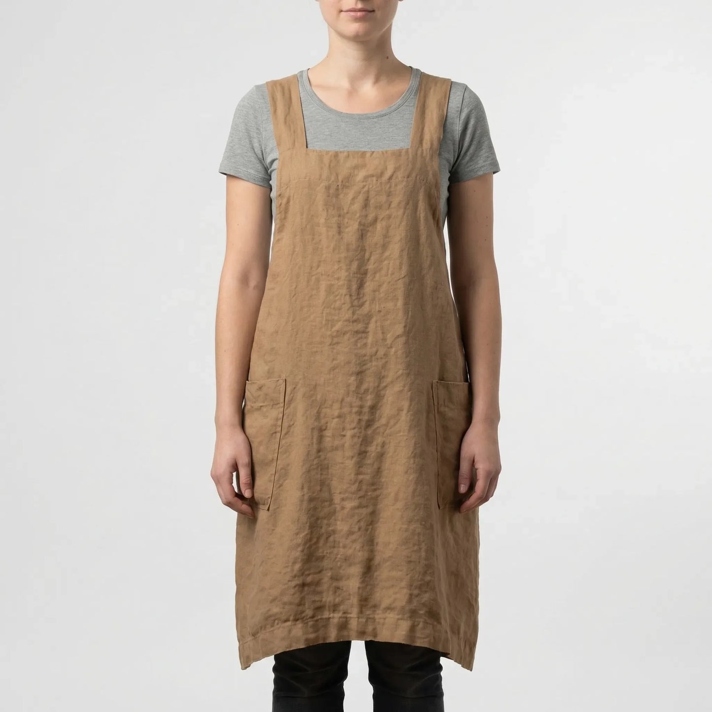 Crossback Pinafore Apron For Women - Heather