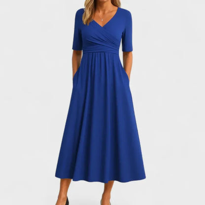 Crossover Wrap Midi Dress - Lucille