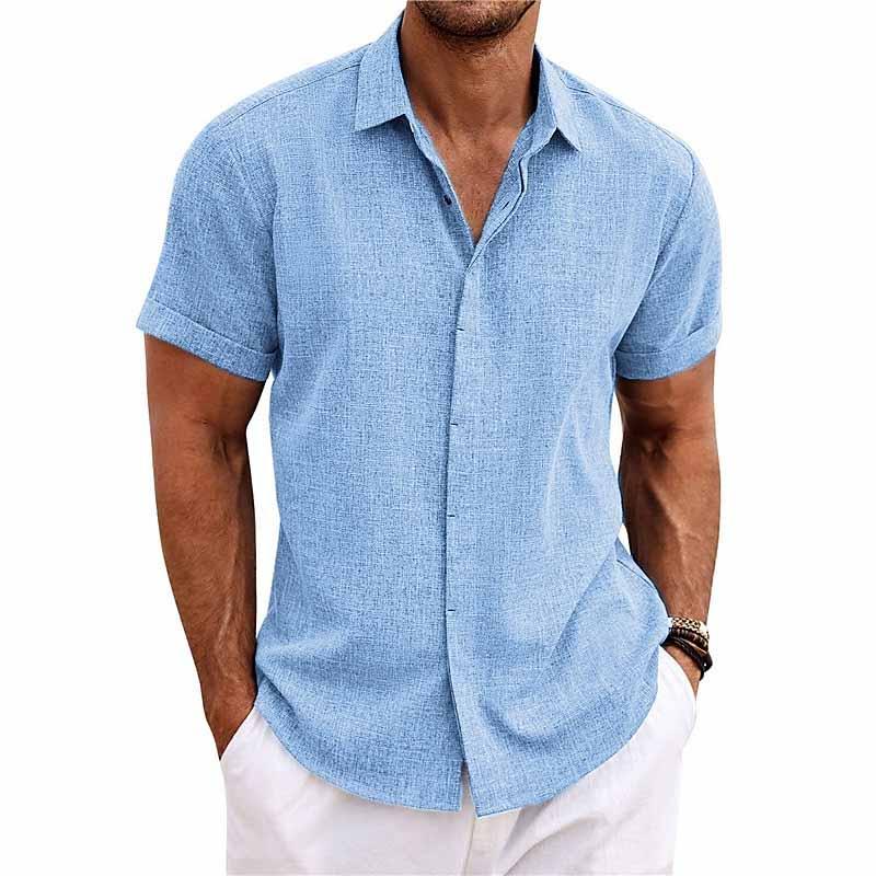 Leinen Herrenhemd mit Retro-Look – Vintaro