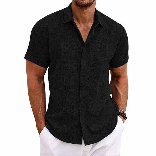 Leinen Herrenhemd mit Retro-Look – Vintaro
