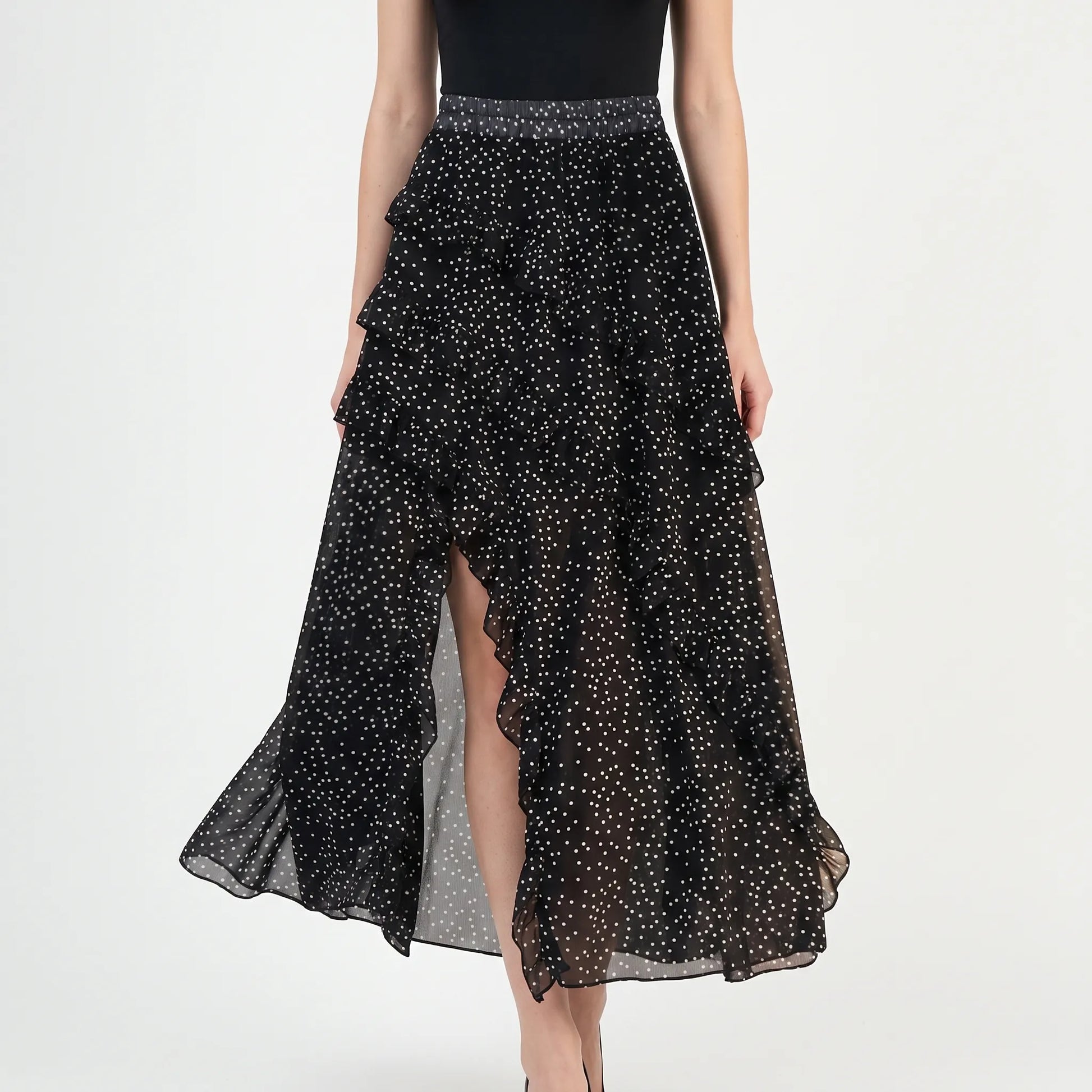 Damen Maxirock Mit Volants Und Polka-Dots Für Den Sommer - Florence