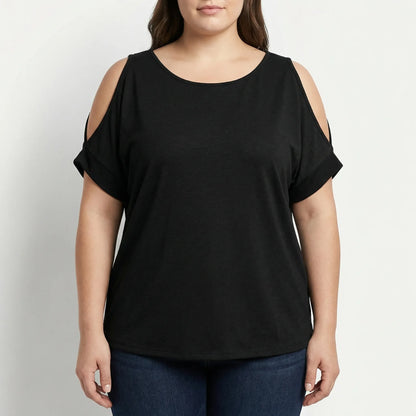 Damen T-Shirt In Großen Größen Mit Cold-Shoulder-Detail - Melissa