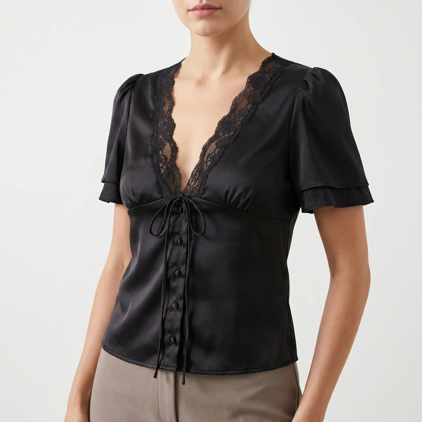 Damenbluse Mit Zierborte -  Beverly