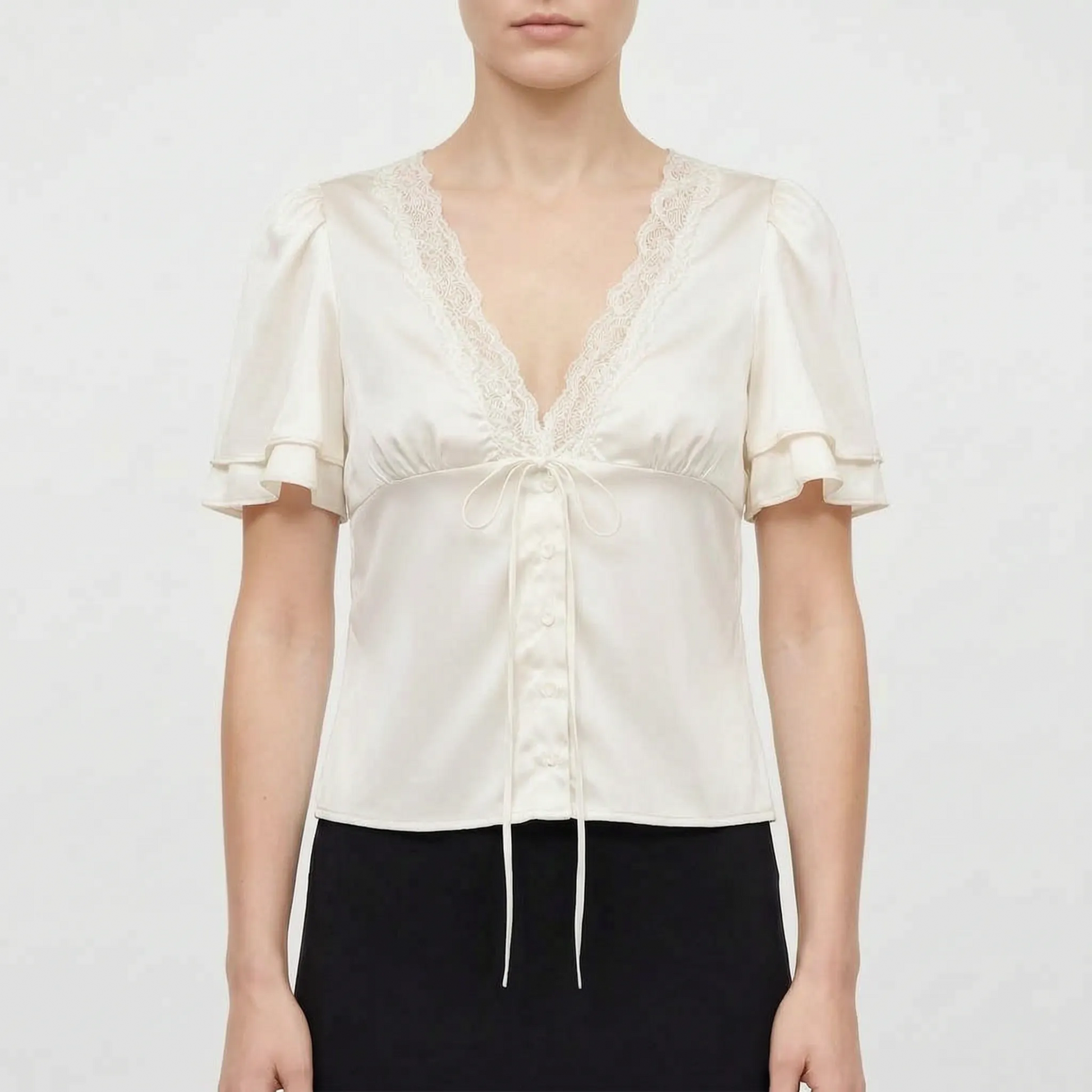 Damenbluse Mit Zierborte -  Beverly