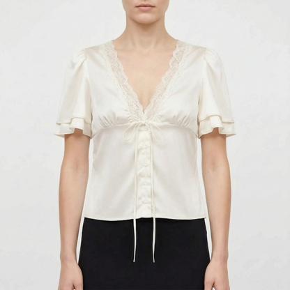 Damenbluse Mit Zierborte -  Beverly
