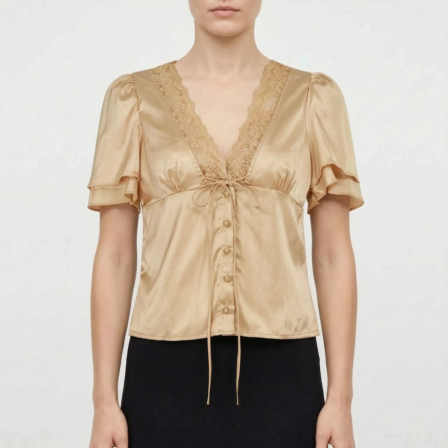 Damenbluse Mit Zierborte -  Beverly