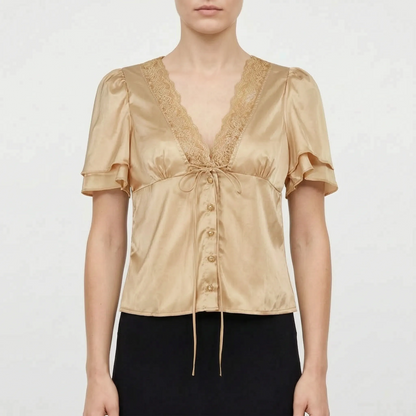 Damenbluse Mit Zierborte -  Beverly