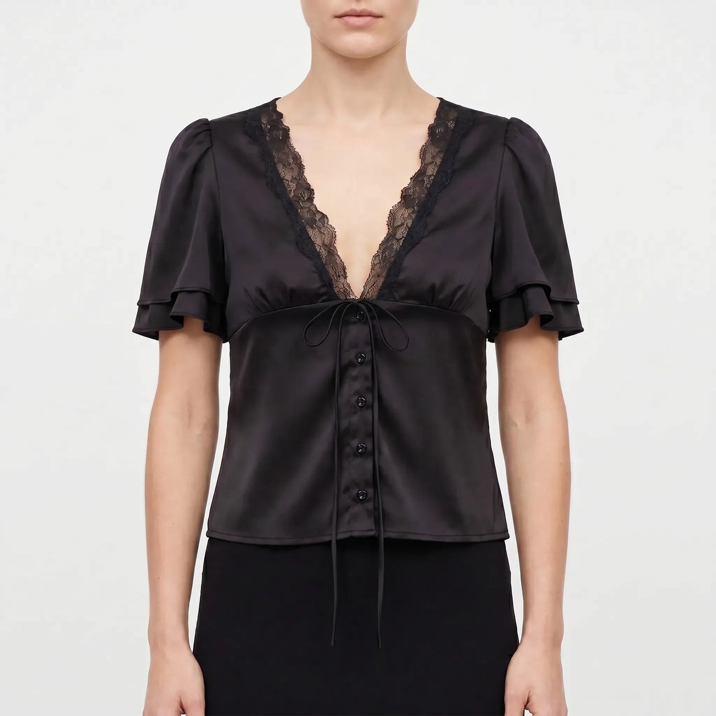 Damenbluse Mit Zierborte -  Beverly