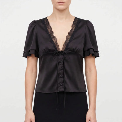 Damenbluse Mit Zierborte -  Beverly
