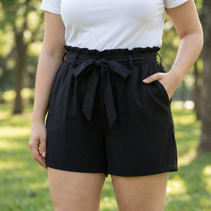 Damenshorts In Großen Größen Mit Gerüschtem Bund - Jeannie