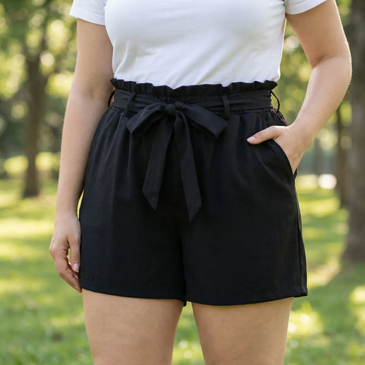 Damenshorts In Großen Größen Mit Gerüschtem Bund - Jeannie