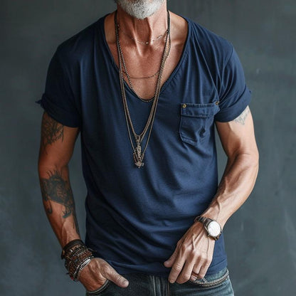 Deep V-Neck Short Sleeve Tee - Ross