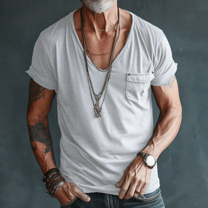 Deep V-Neck Short Sleeve Tee - Ross