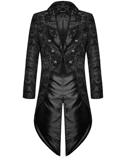 Herren Gothic Mantel mit Brokatdesign – Victor