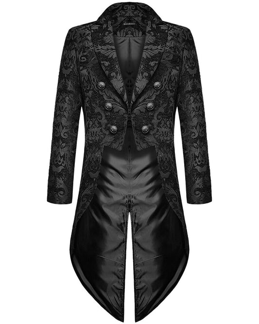 Herren Gothic Mantel mit Brokatdesign – Victor