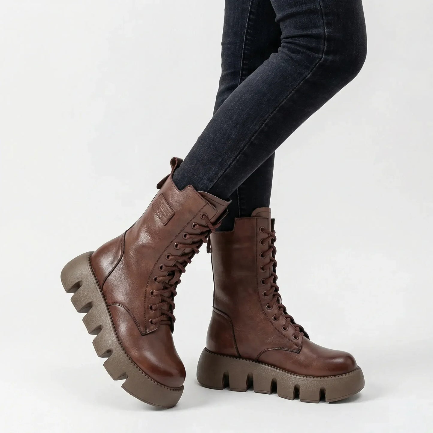 Dicker Plateaukampfstiefel - Marla