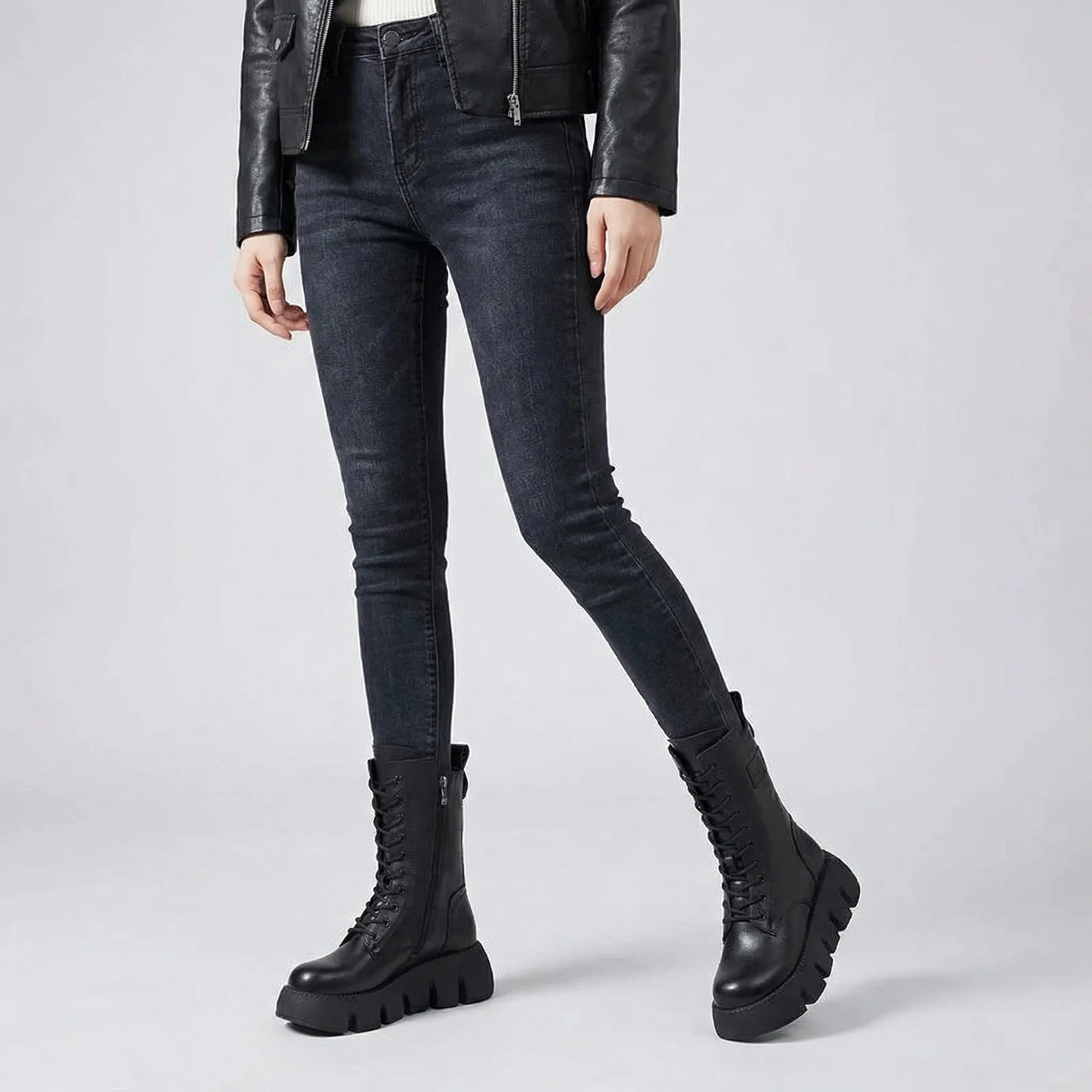 Dicker Plateaukampfstiefel - Marla