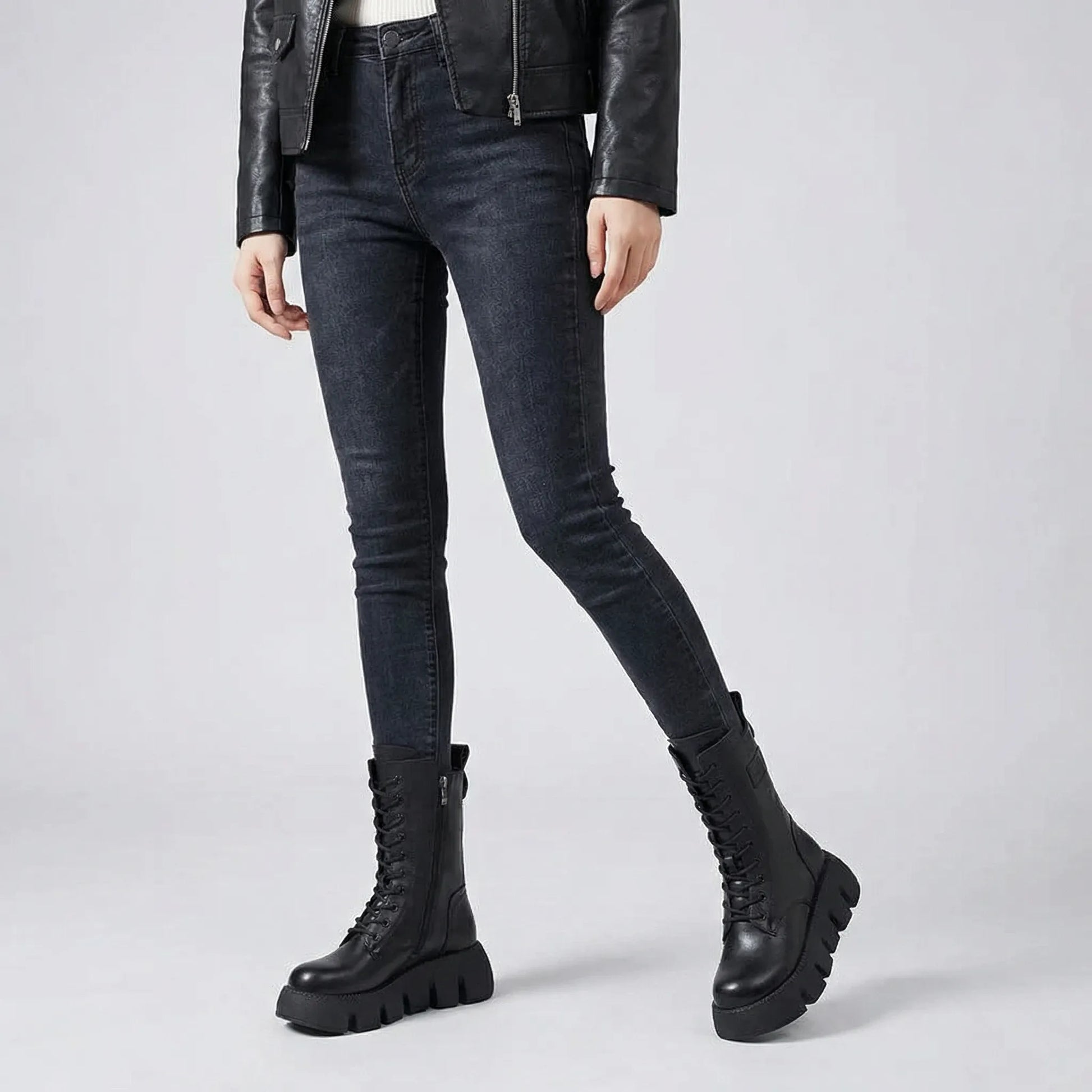Dicker Plateaukampfstiefel - Marla