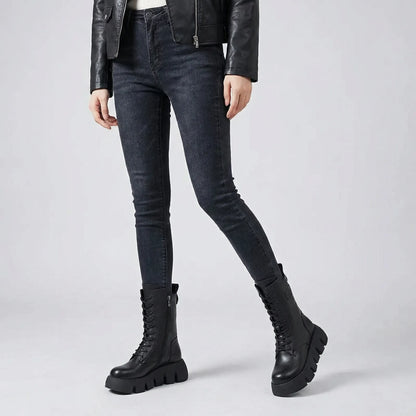 Dicker Plateaukampfstiefel - Marla