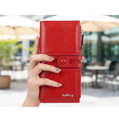 Długa Portmonetka Z Dwu Zamkiem - EleganWallet