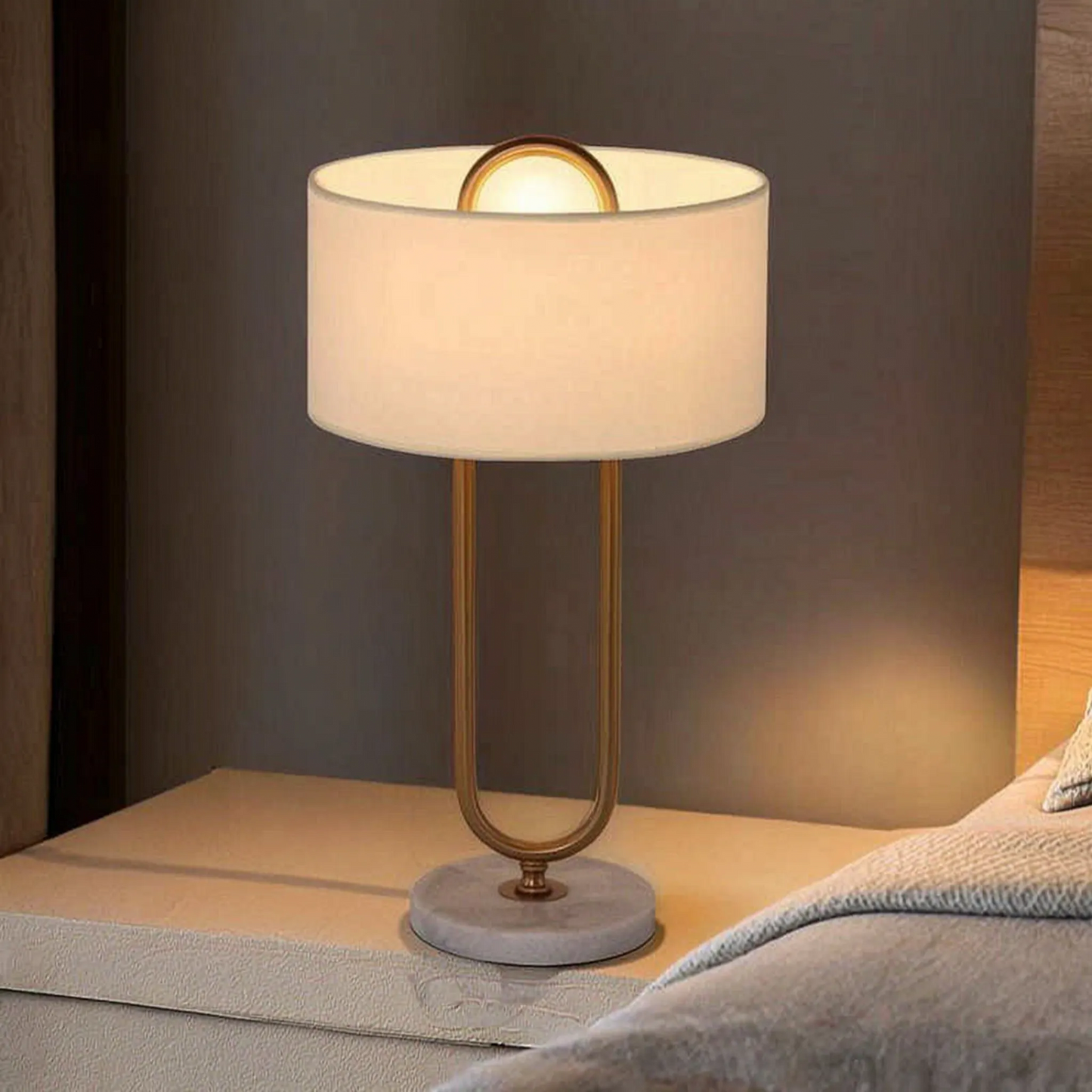 Drum Shade Bedside Table Lamp -  Clarivane