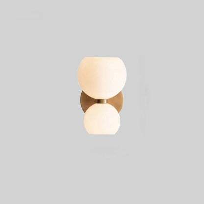 Minimalistische Doppel-LED-Wandleuchte, modern, beige, energiesparend, Innenbeleuchtung.
