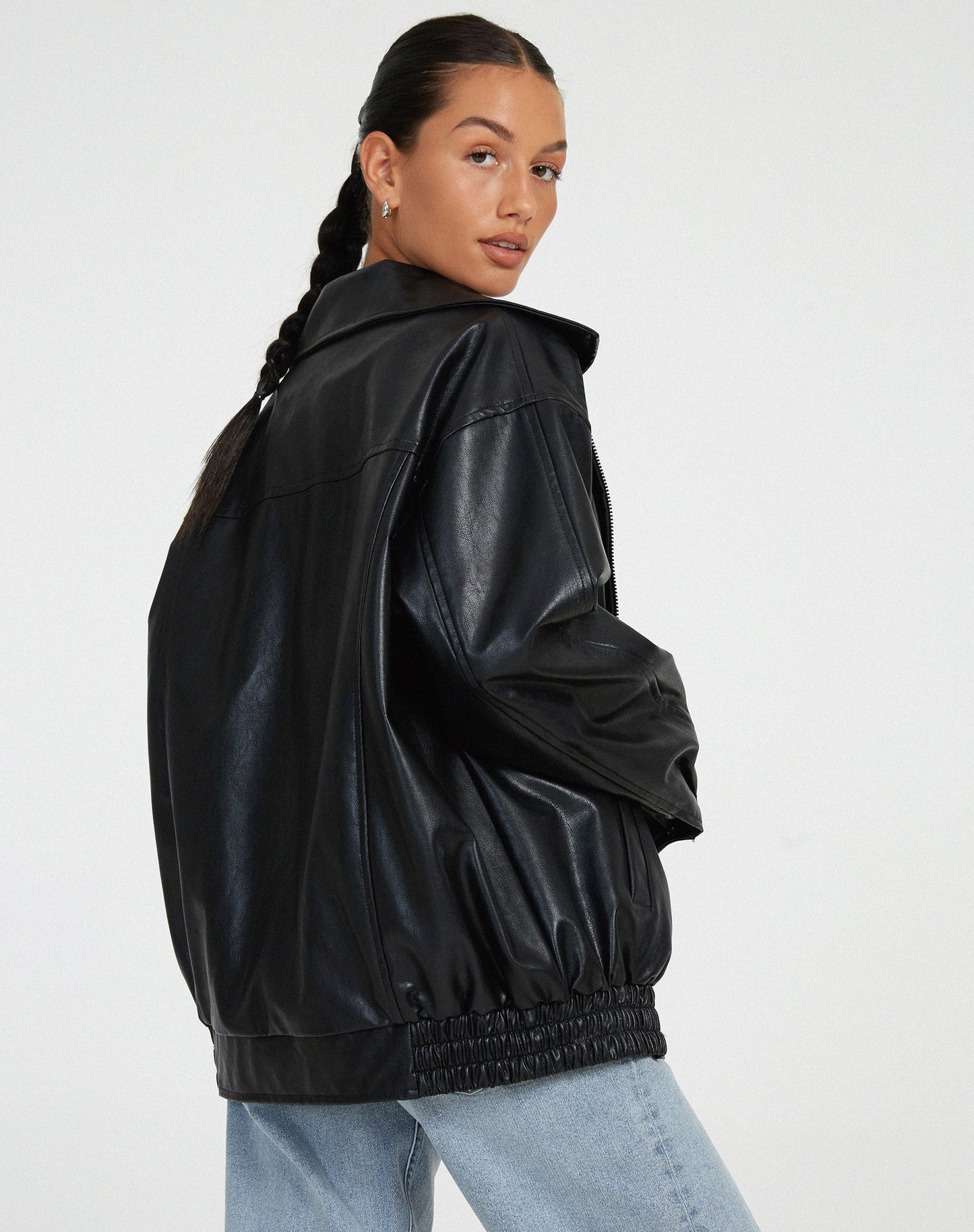 Oversized Los Leren Damesjacke – Yara