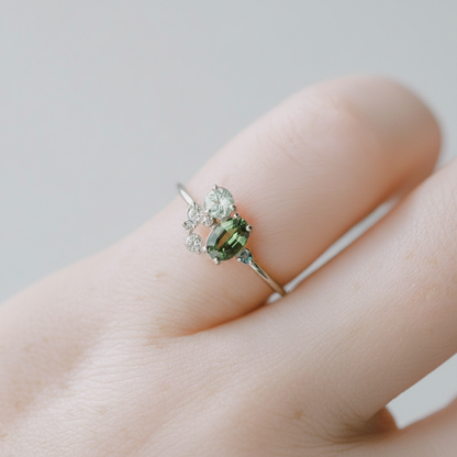 Edelsteinring Mit Zirkon - PeridotRing