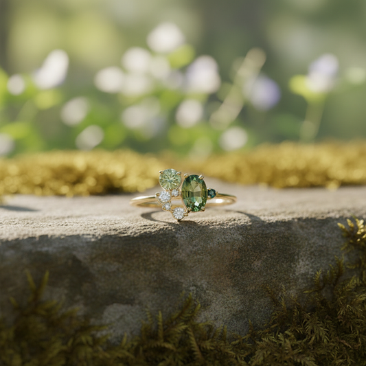 Edelsteinring Mit Zirkon - PeridotRing