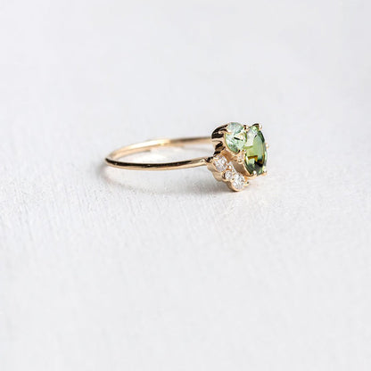 Edelsteinring Mit Zirkon - PeridotRing