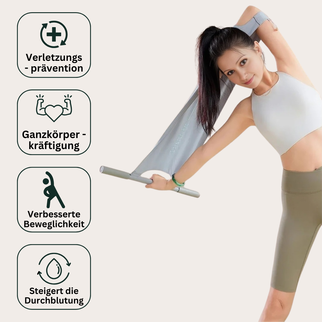 Elastisches Trainingsband mit Griffen & Fußschlaufen – FlexiStretch Trainer