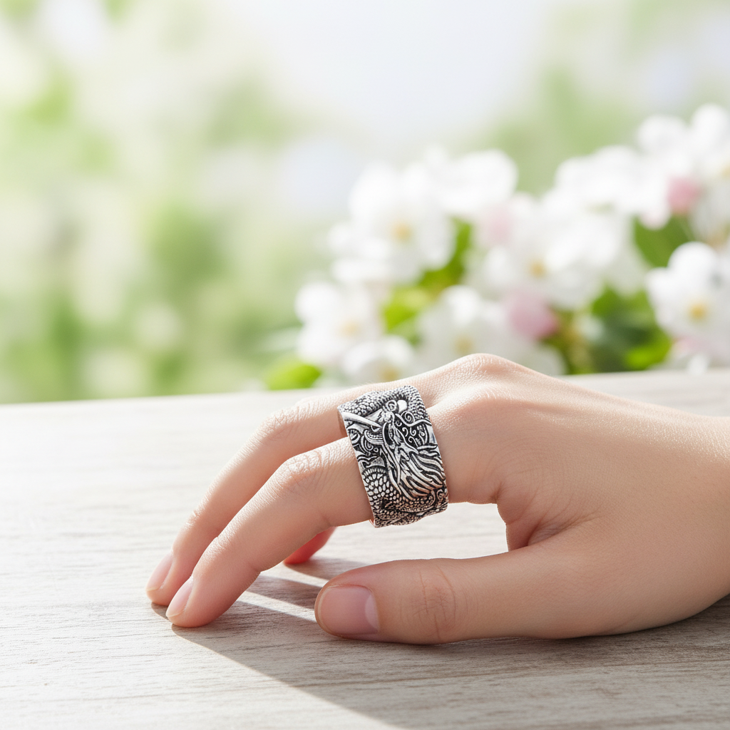 Einstellbarer Silberring - DragonRing