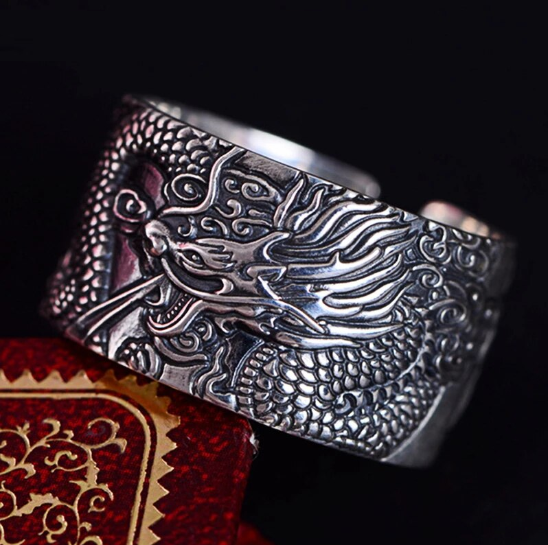 Einstellbarer Silberring - DragonRing