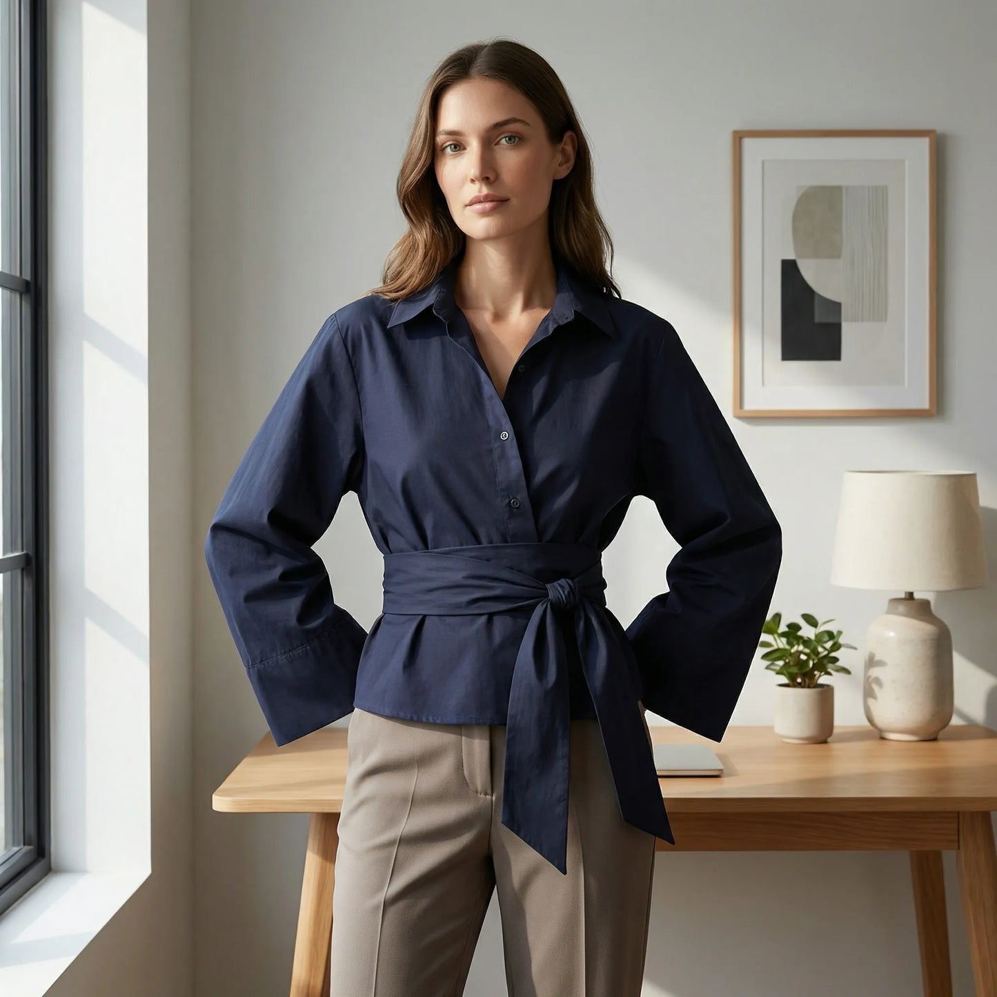 Elegante Wickelbluse Mit Weiten Ärmeln - Robyn